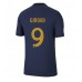 Cheap France Olivier Giroud #9 Home Football Shirt World Cup 2022 Short Sleeve